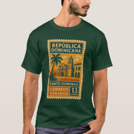 Camiseta Vintage Dominican Republic Postage Stamp Shirt