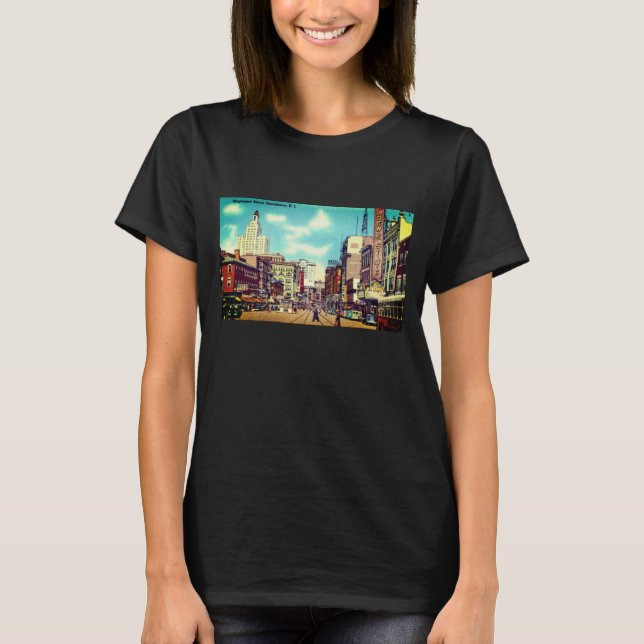 Camiseta Vintage Downtown Providence, RI Skyline (Anverso)