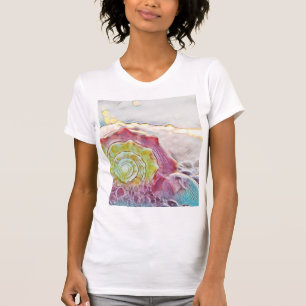 Camiseta Vintage Drawing Pink Yellow Seashell