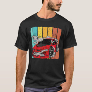 Camiseta Vintage Drift Car Design Retro Drifting Racecar Mo