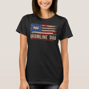 Camiseta Vintage Drumline Dad American Flag Music Gift