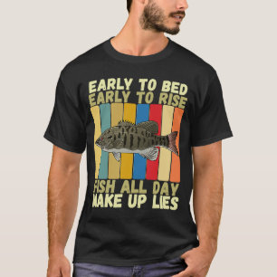 Camiseta Vintage Early Bed Early Rising Funny Smallmouth Fi