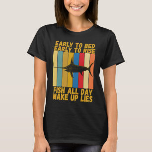 Camiseta Vintage Early Bed Peces de pez espada divertidos