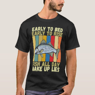 Camiseta Vintage Early Bed Rising Funny Striper Fishi