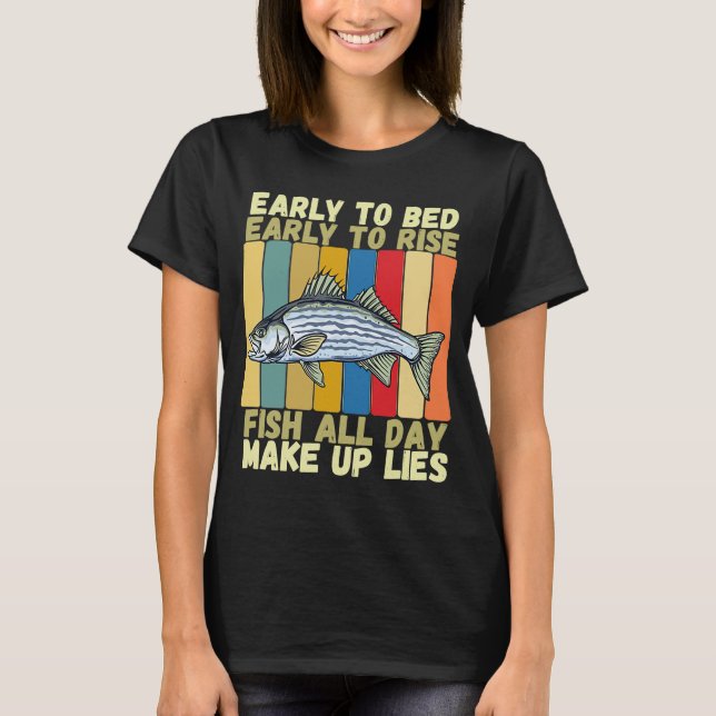 Camiseta Vintage Early Bed Rising Funny Striper Fishi (Anverso)