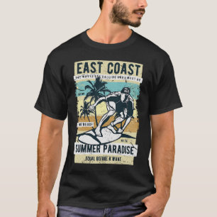 Camiseta Vintage East Coast Surf Wave Summer Surfer