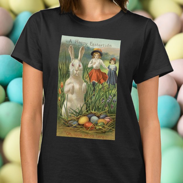 Camiseta Vintage Easter Bunny and Children Happy Eastertie (Subido por el creador)