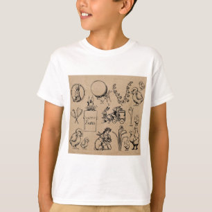 Camiseta Vintage Easter Rabbit & Chick Kraft Brown