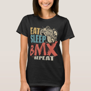 Camiseta Vintage Eat Sleep BMX Repetir Funny Bicicleta BMX