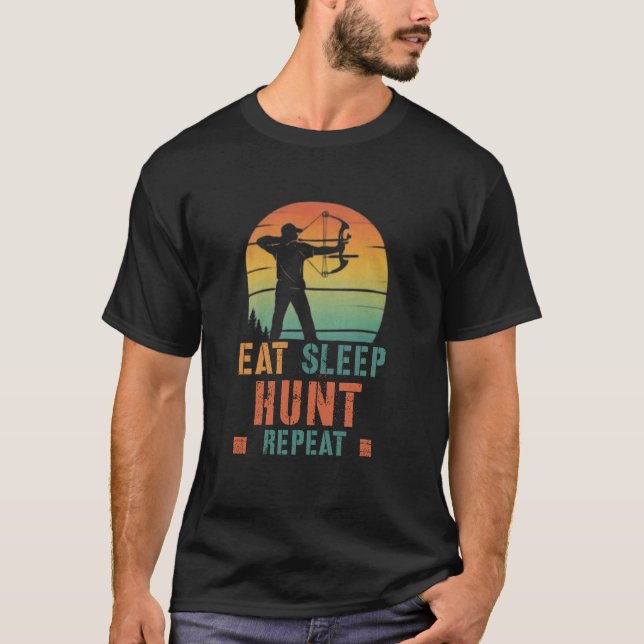 Camiseta Vintage Eat Sleep Bow Hunt Repeat (Anverso)