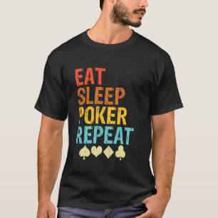 Camiseta Vintage Eat Sleep Poker Repetir el amor de póquer