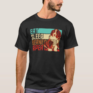 Camiseta Vintage Eat Sleep Repetir Bernedoodle