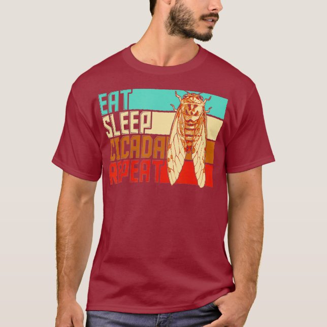 Camiseta Vintage Eat Sleep Repetir Cicada (Anverso)