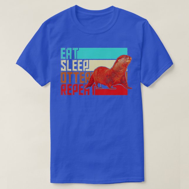 Camiseta Vintage Eat Sleep Repetir Otter (Diseño del anverso)