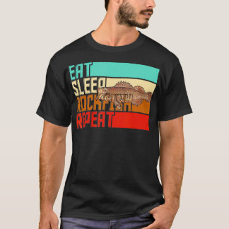 Camiseta Vintage Eat Sleep Repetir Rockfish