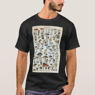 Camiseta Vintage Edible Mushroom Chart Poster