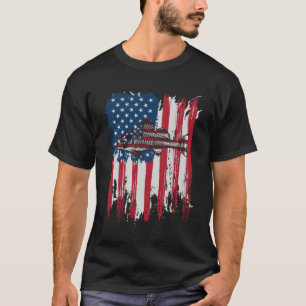 Camiseta Vintage EE.UU. Bass Fishman Fishing American Flag