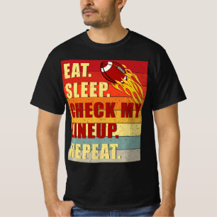 Camiseta Vintage Eee Sleep Check My Lineup Repita Fantasía 