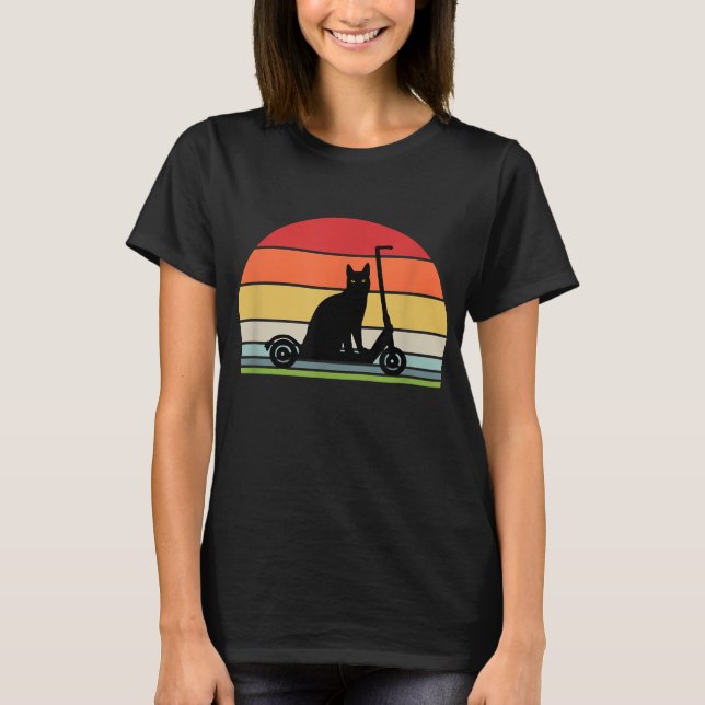 Camiseta Vintage Electric Scooter Cat Escooter (Anverso)
