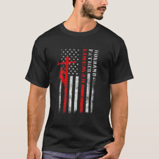 Camiseta Vintage Electrician Husband Father Lineman Dad Fat