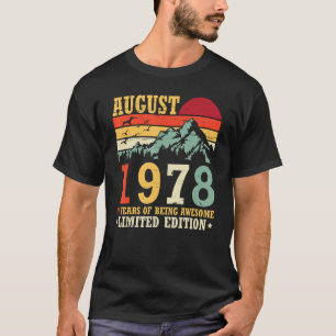 Camiseta Vintage En Agosto De 1978 44 Años De Ser Alegre L