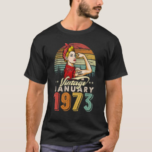 Camiseta Vintage enero 1973 50º cumpleaños 50 años Wo