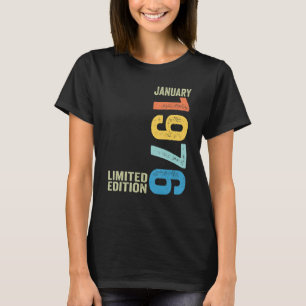 Camiseta Vintage enero 1976 47 años 47 cumpleaños Bo