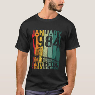 Camiseta Vintage enero 1984 40º cumpleaños regalos mujeres 