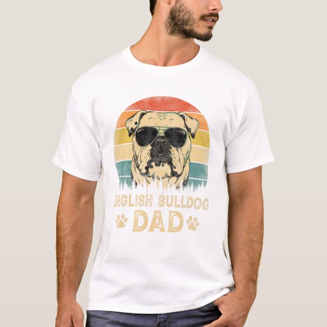 Camiseta Vintage English Bulldog Dad Dog (Anverso)