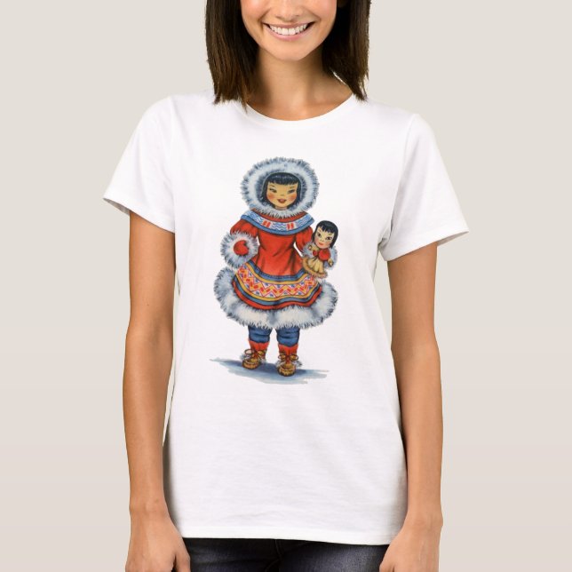Camiseta Vintage Eskimo chica vestido tradicional (Anverso)