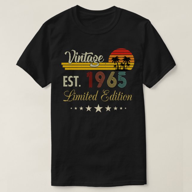 Camiseta Vintage Est 1965 Edición Limitada Cumpleaños (Diseño del anverso)