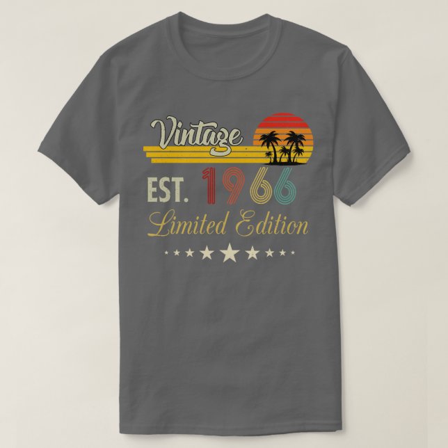 Camiseta Vintage Est 1966 Edición Limitada Cumpleaños (Diseño del anverso)