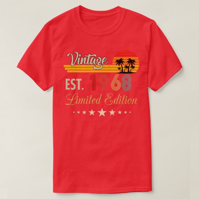 Camiseta Vintage Est 1968 Edición Limitada Cumpleaños (Diseño del anverso)