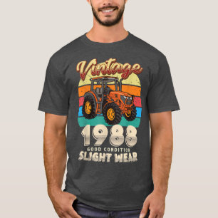 Camiseta Vintage Est 1988 Granjero Tractor 34º cumpleaños 3