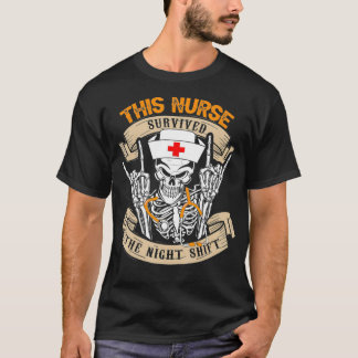 Camiseta Vintage Esta Enfermera Sobrevivió Al Skelet De Tur