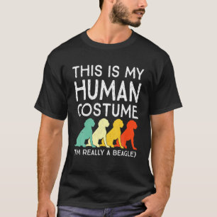Camiseta Vintage Este Es Mi Traje Humano Beagle Perro Lover