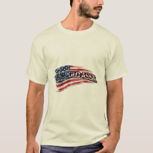 Camiseta vintage estilo polo con bandera de EE. UU