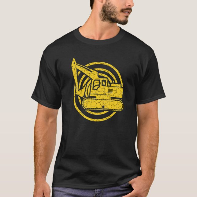 Camiseta Vintage Excavator  Construction vehicles (Anverso)