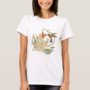 Camiseta Vintage Fairy Tea pot Floral