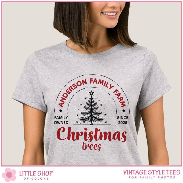 Camiseta Vintage Family Farm Christmas Trees Group (Subido por el creador)
