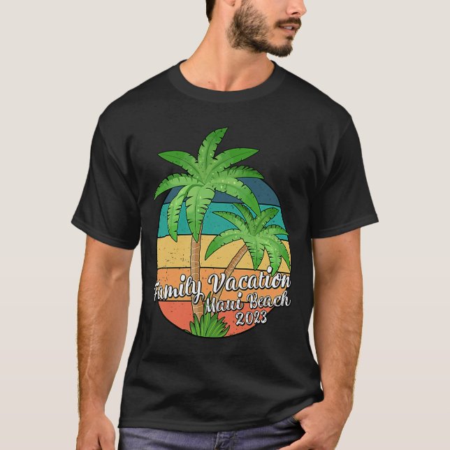 Camiseta Vintage Family Vacation 2023 Hawaii Maui Beach (Anverso)