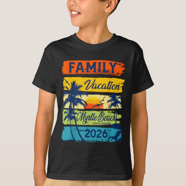 Camiseta Vintage Family Vacation Myrtle-beach 2026 Matching (Anverso)