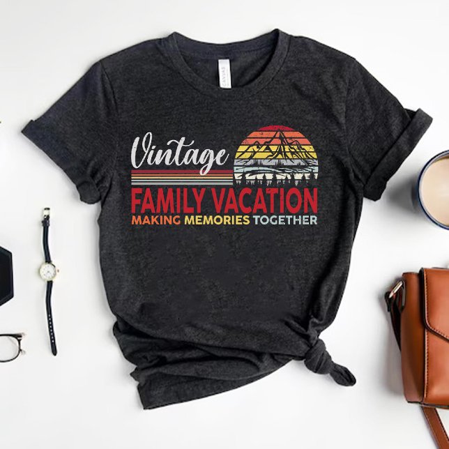 Camiseta Vintage Family Vacations Making recuerdos sunset (Family Vacation camping swimming, matching family T-Shirt)