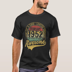 Camiseta Vintage Febrero 1952 70 Años Nacidos En 1952 70Th