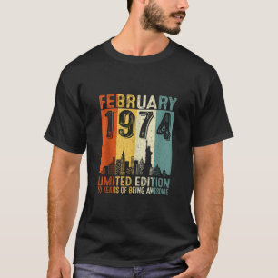 Camiseta Vintage Febrero 1974 50º Nacimiento Regalos Mujere