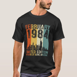 Camiseta Vintage Febrero 1984 40º cumpleaños Regalos Mujere