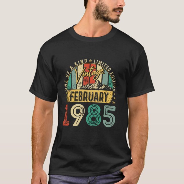 Camiseta Vintage Febrero 1985 40 Años Aniversario Retro (Anverso)