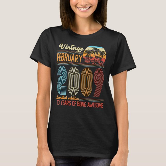 Camiseta Vintage Febrero 2009 Cumpleaños (Anverso)