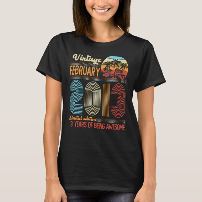Camiseta Vintage Febrero 2013 Cumpleaños (Anverso)