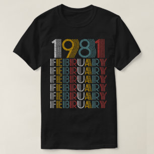 Camiseta Vintage Febrero de 1981 Regalos de cumpleaños Hom